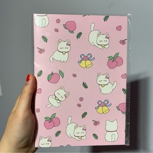 Cute cat notebook journal diary pink